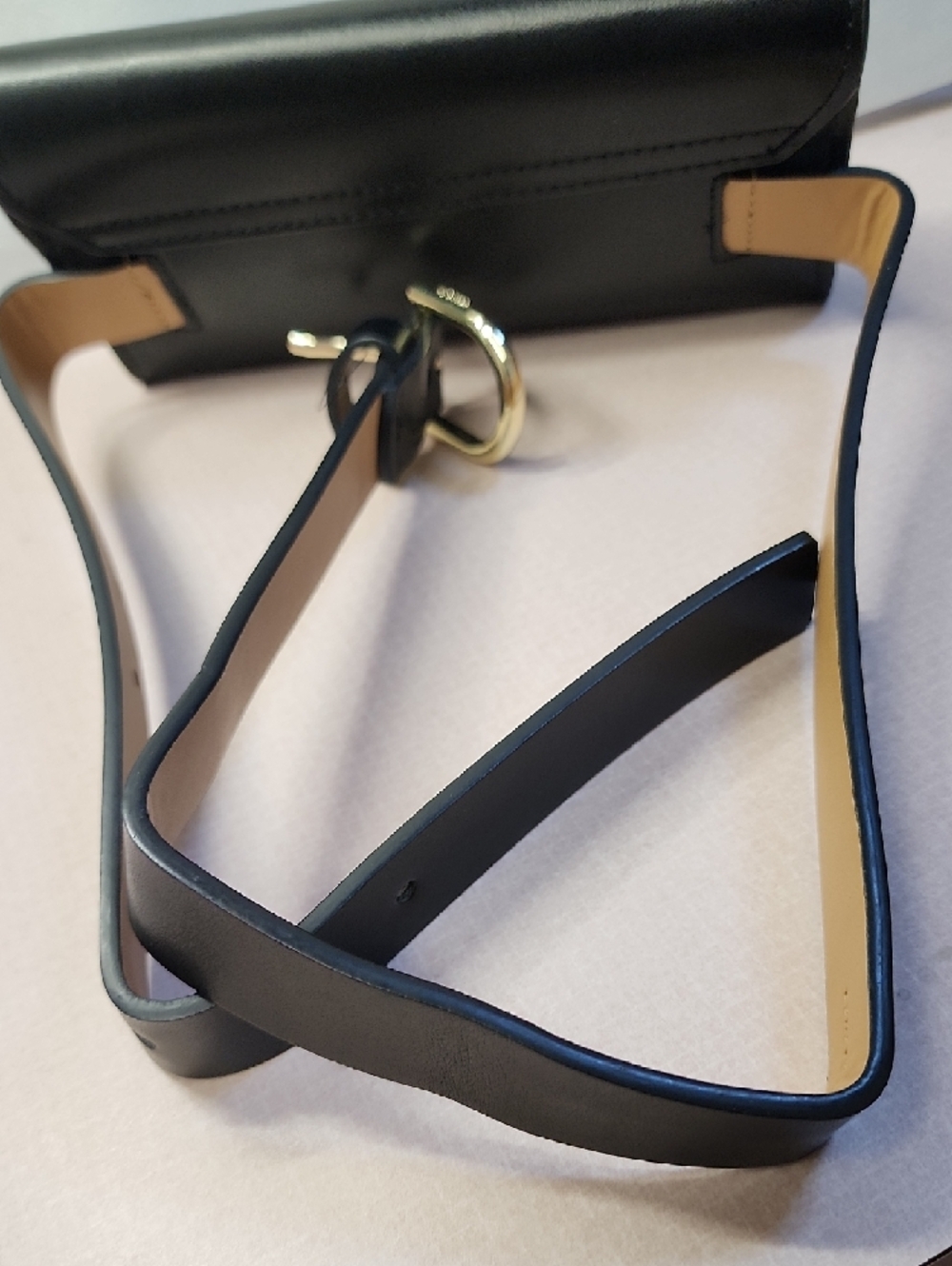 kate spade Black Leather Bow Belt Bag with Polka Dot Socks - Picture 3 of 6